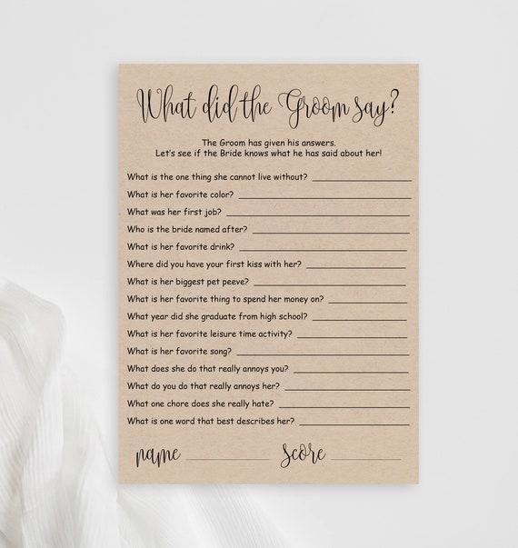 What Did The Groom Say Bridal Shower Game Printable Rustic Etsy,How To Make A Tequila Sunrise Cocktail