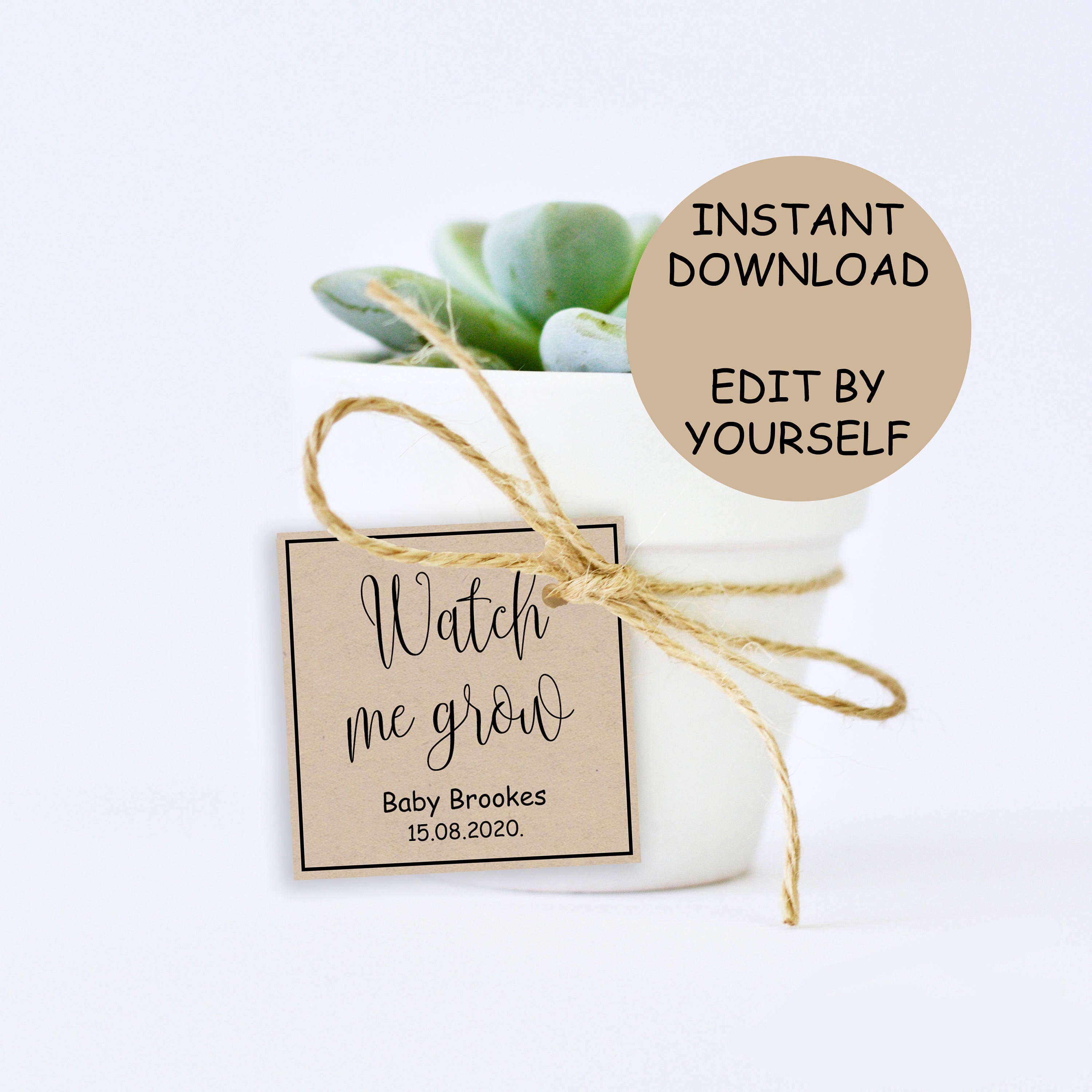 Watch Me Grow Tags Printable - Etsy