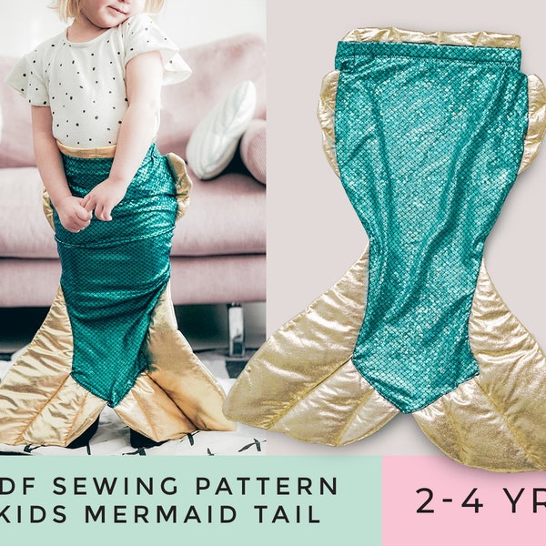 PDF Pattern – Mermaid Tail  – Simple Toddlers/Kids Costume 2–4T  – Instant Download & Easy Step-by-step Instructions