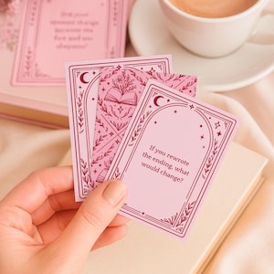 Book Club Questions Printable | 27 Discussion Starter Reading Group Activity | Canva Editable Icebreaker Card Template for Book Club Meeting