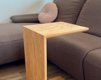 Beistelltisch Eiche Massivholz geölt, C-Tisch, Wohnzimmertisch, Couchtisch, Sofatisch
