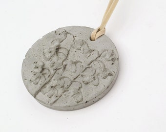 Pendant lily of the valley from concrete Botanical Decorative unique plaster art impression imprint cast Pressed Flowers eco friendly