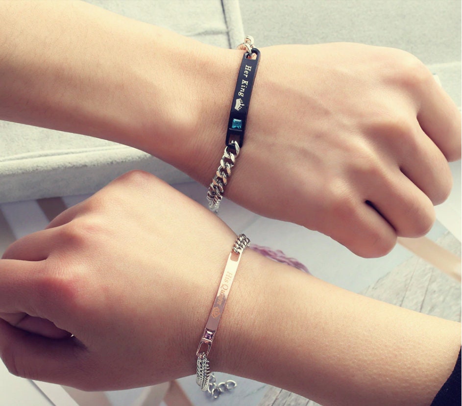 Canada Seller Her King His Queen Couple Bracelet Etsy Australia