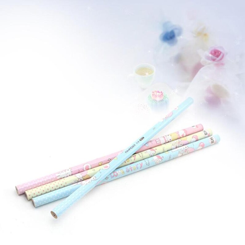 Kawaii Love Story HB Wooden Pencils