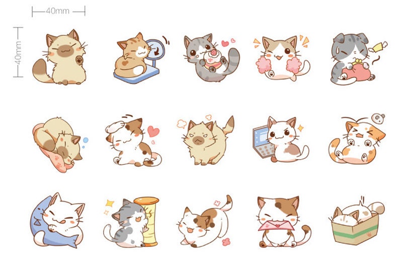 Canada Seller Kawaii Chibi Cat Stickers - Etsy UK