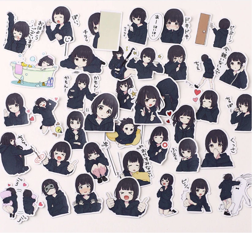 Mini 39 Pcs/set Menhera-chan Different Patterns Graffiti Waterproof Stickers  Set