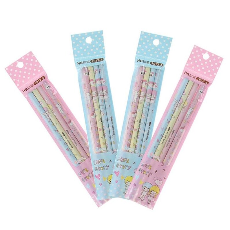 Kawaii Love Story HB Wooden Pencils