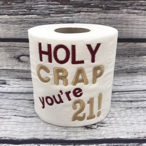 21st Birthday Novelty Embroidered Toilet Roll, Funny gift, joke, keepsake, Birthday, Happy 21st, milestone, key to the door