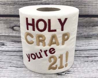 21st Birthday Novelty Embroidered Toilet Roll, Funny gift, joke, keepsake, Birthday, Happy 21st, milestone, key to the door