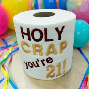 Rollo de papel higiénico para el 21.º cumpleaños: regalo novedoso y divertido bordado, recuerdo divertido