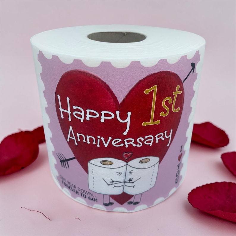 Funny 1st Anniversary Toilet Roll, Novelty Paper Gift image 2