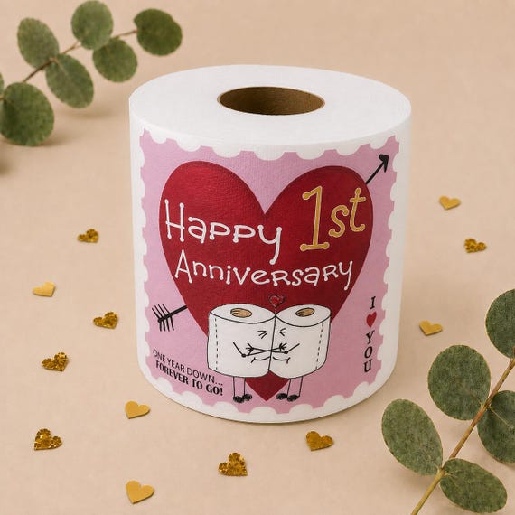 Funny 1st Anniversary Toilet Roll, Novelty Paper Gift