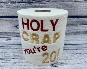 20th Birthday Novelty Embroidered Toilet Roll, Funny gift, joke, keepsake, Birthday, Happy 21st, milestone, key to the door