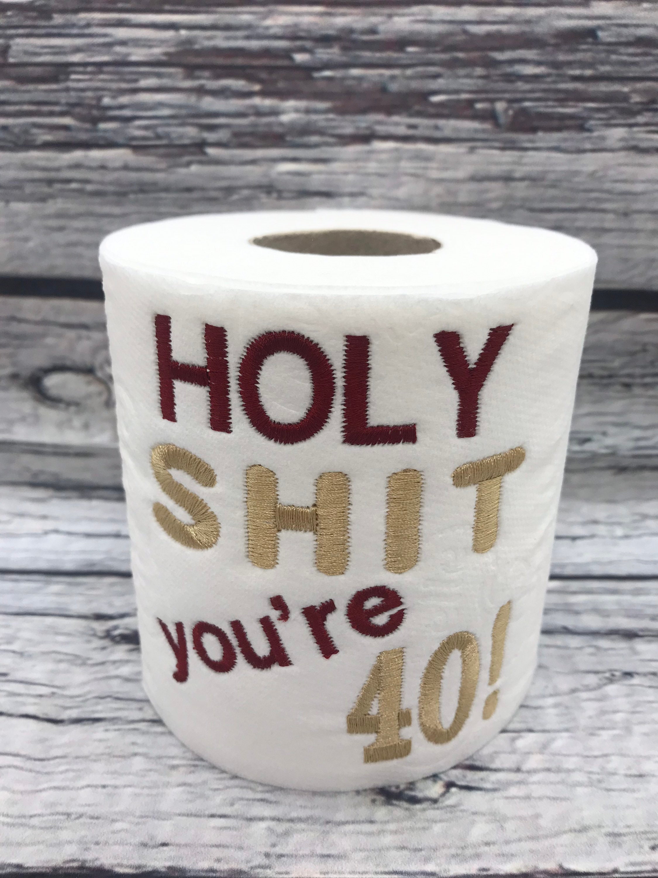 40th Novelty Embroidered Toilet Roll Funny Joke Gift Etsy UK