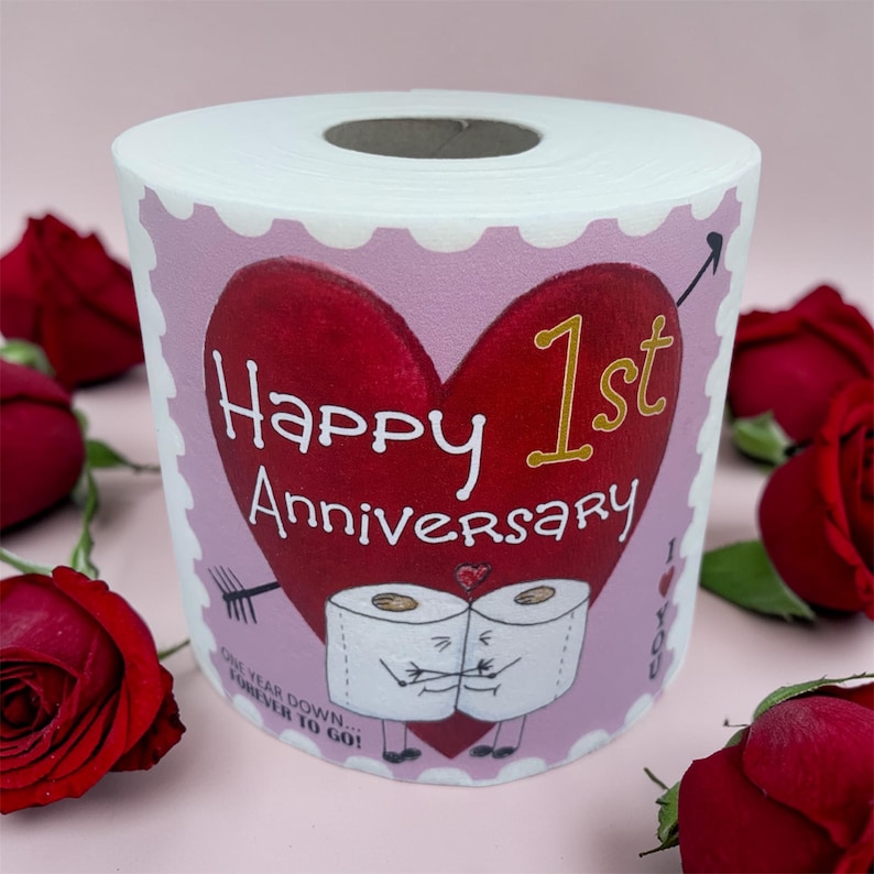 Funny 1st Anniversary Toilet Roll, Novelty Paper Gift image 1