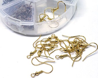 1Box 120PCS 6 Colors Iron Earring Hooks, Earrings Finding, All colors