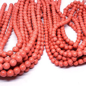 Turquoise Beads Turquoise Gemstone Turquoise Round Bead Strands 8mm to 10mm Stone Beads Stone Round Beads Coral Stone Beads