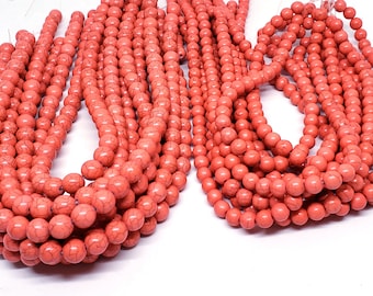 Turquoise Beads Turquoise Gemstone Turquoise Round Bead Strands 8mm to 10mm Stone Beads Stone Round Beads Coral Stone Beads