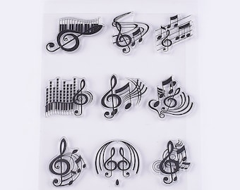 Silicone Stamps, for DIY Scrapbooking, Photo Album Decorative, Cards Making, Musical Note Theme, Craft Supplies and Tools, Papercraft