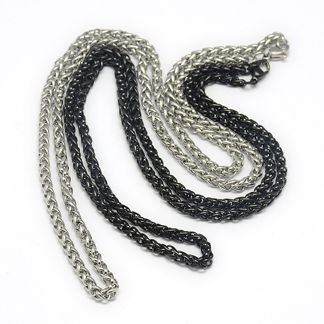 Men's 304 Stainless Steel Rope Chain Necklaces, With Lobster Claw ...