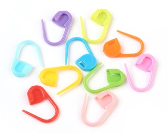 50Pcs Eco-Friendly ABS Plastic Knitting Crochet Locking Stitch Markers Holder