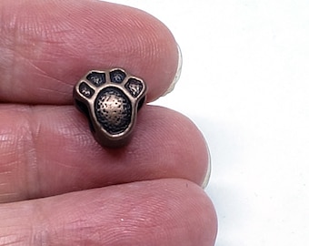 20Pcs. Tibetan Style Dog Paw Print European Beads Red Copper Findings