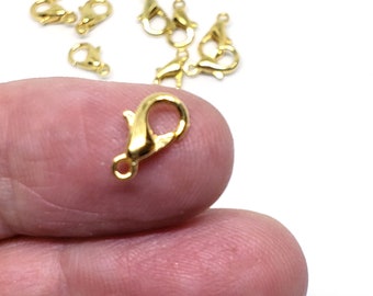 Cierres De Pinza De Langosta, 12 Piezas Con Anillos Cerrados, Chapados En Oro Y Plata, Conector