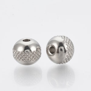 20Pcs Surgical Stainless Steel Spacer Beads, Small Spacer Beads, Round Beads, Jewelry Making, Craft Supplies