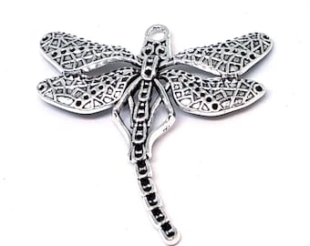 10Pcs Dragonfly Pendants, Large Charms, Big Pendants, Jewelry Making and Craft Supplies