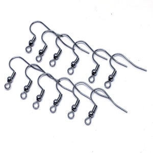 10Pcs Stainless Steel Fish Earring Hooks Ear Wire with Ball, Jewelry Making Findings