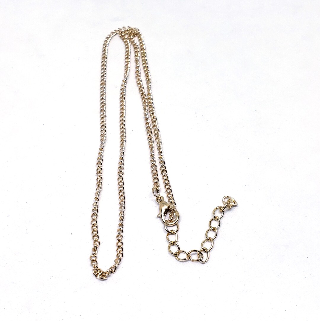 Gold Solid Brass Ball Curb Chain for Jewelry Making 18 Inches Finished