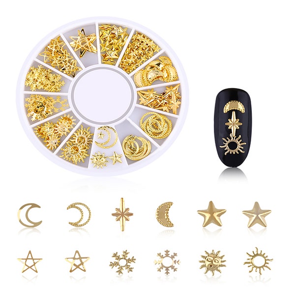 1 Box Nail Art Decoration Accessories, Celestial Theme, Resin Small Charms