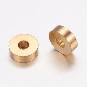 50Pcs Brass Spacer Beads Rondelle, Gold Color Spacer, Jewelry Supplies, Craft Supplies, Spacers