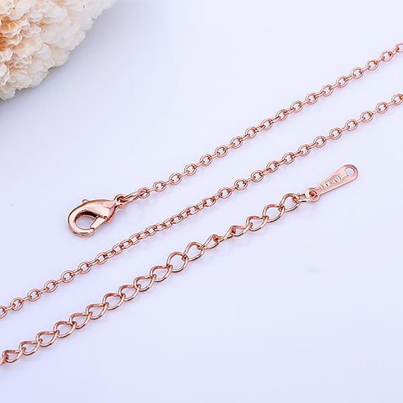 18K Rose Gold or Gold Plated Tin Alloy Cable Chain Necklace Making