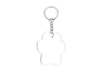 3Pcs Kit Acrylique Keyring Blanks Fleur, Forme Acrylique Clair Trousseau Blancs Bricolage Projets et Artisanat