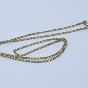 Gold Plated Solid Brass Beaded Ball Curb Chain for Jewelry Making 20 inches - Finished Chain