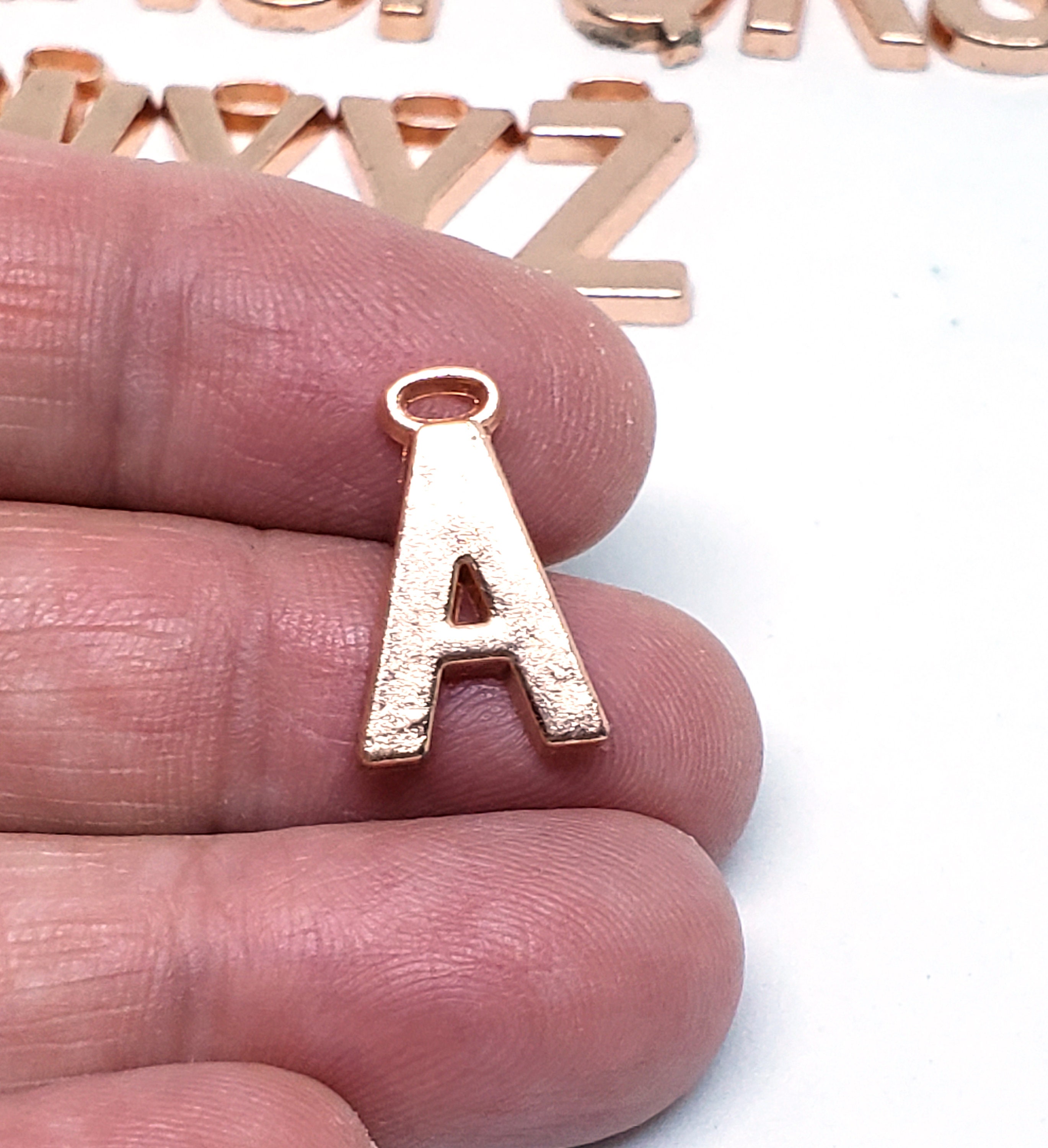 Pick Letter-26 Alphabet Letters-3 Sides Antique Silver Charm beads,big Hole Metal Beads