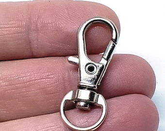 10Pcs Lobster Claw Clasps, Swivel Snap Hook, Platinum, Key Ring, Keychain