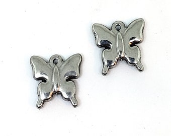 5Pcs Stainless Steel Pendants, Butterfly Charms, Jewelry Making Charms and Pendants