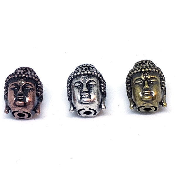 Buddhist Beads, Micro Pave CZ Buddha Head Beads, Guru Beads