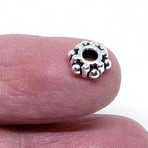 50Pcs  Flower Spacer Beads, Antique Silver Metal Beads. Bracelet Beads, Finding, DIY Projects, Jewelry Making