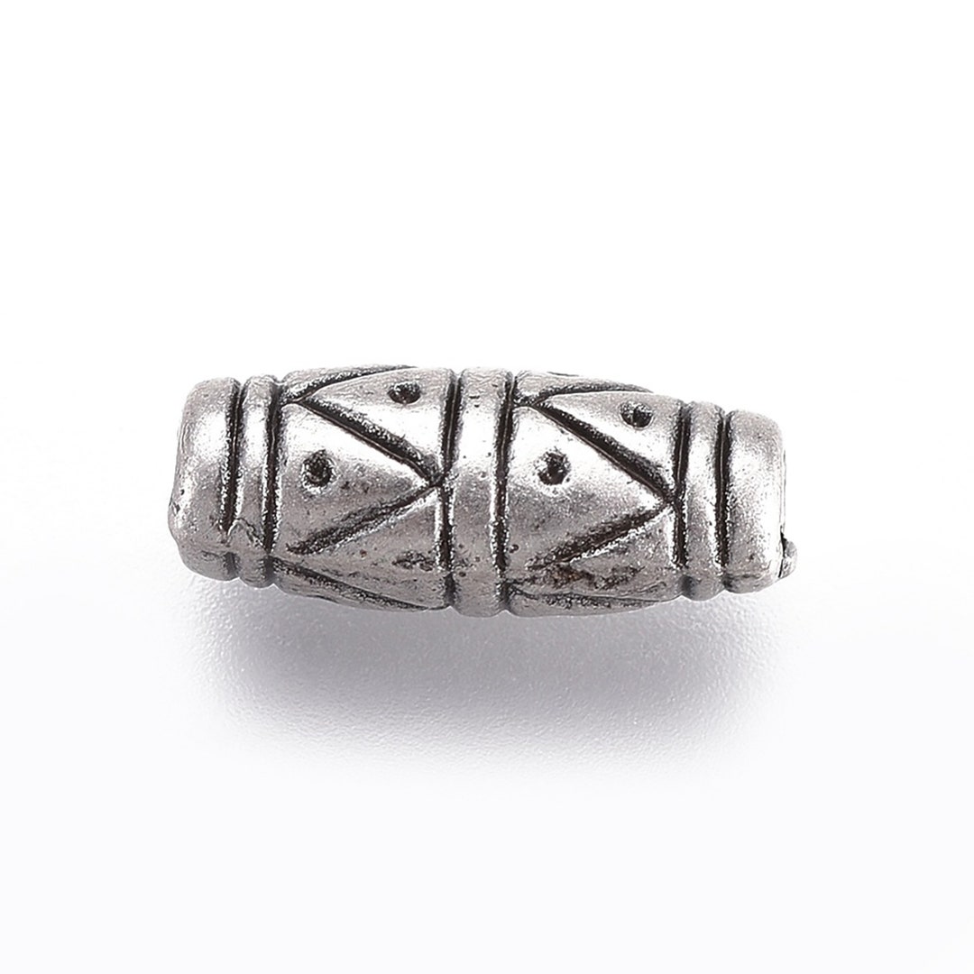 10pcs Thai Sterling Silver Plated Oval Beads, Tibetan Style Alloy Beads