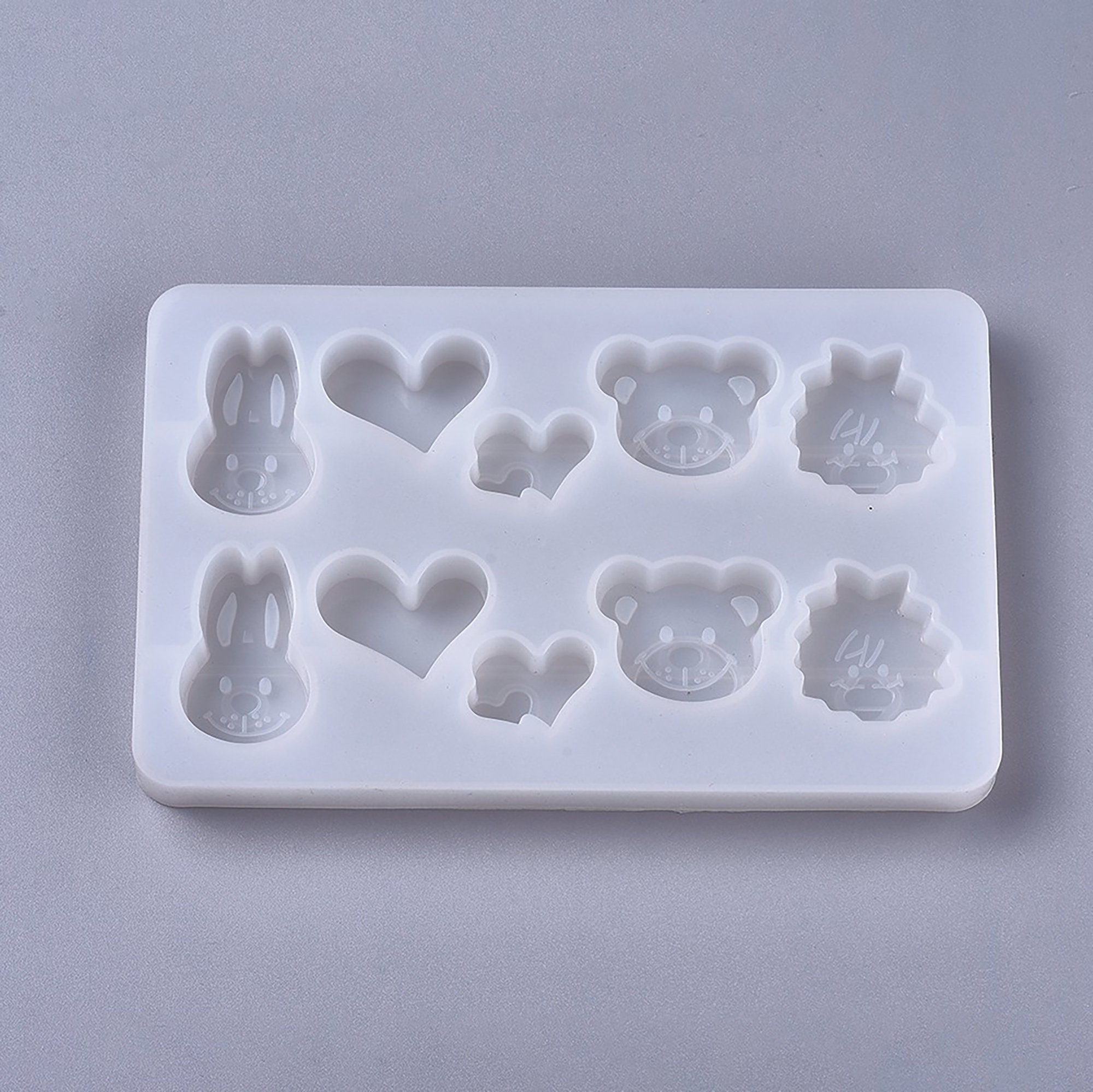 Epoxy Cast Rabbit Rabbit, Heart and Bear Silicone Molds, Resin Casting Molds, for UV ...