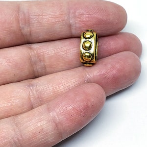 10Pcs Tibetan Style Alloy Slide Charms Antique Golden Findings