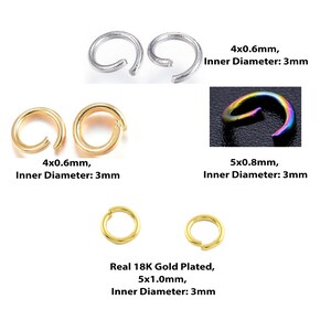 100/50 Pcs Jump Ring, Stainless Steel, Real 18K Gold Plated, Several Jump Ring, Jewelry Making, Craft Supplies, Findings