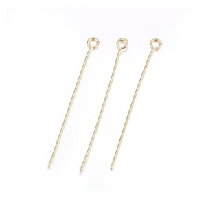 304 Stainless Steel Eye Pins, Gold, Jewelry Making and Craft Supplies Pins, 3 Sizes, Findings Pins