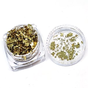 3 Bottles Gold Gilding Flakes, Gold Foil Flakes for Resin, 3 Bottles Gold Flakes for Epoxy Work, Resin Accessories
