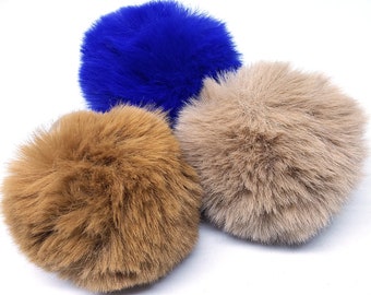 3Pcs. Fur Ball Pom Pom Key Chain, Soft Faux Fur Ball Charm Keychain, Bag Pom Pom Key Chain, Handbag Charms