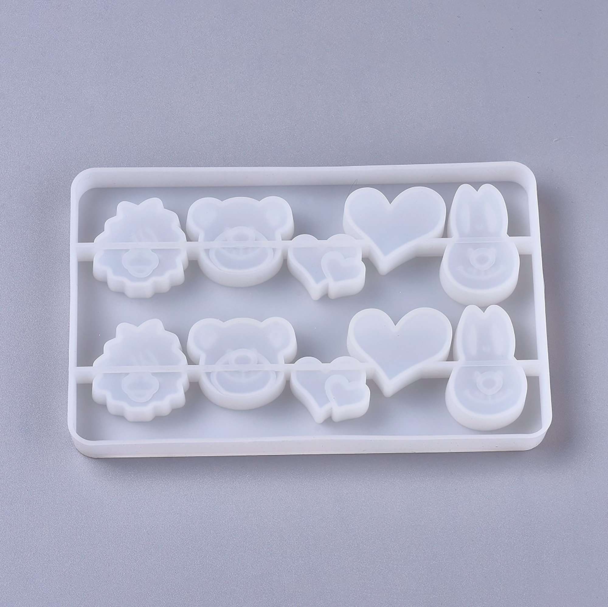 Epoxy Cast Rabbit Rabbit, Heart and Bear Silicone Molds, Resin Casting Molds, for UV ...