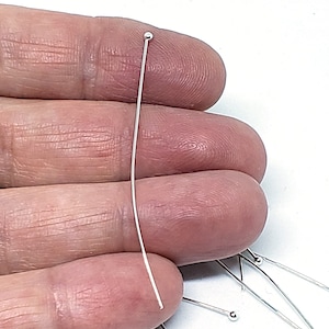 50pcs ball Head Pins rojo cobre o plata color plateado latón, fabricación de joyas